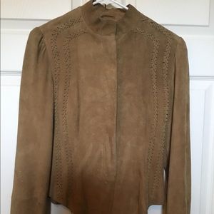 ARMANI Exchange Camel Suede Embroidered Jacket Med
